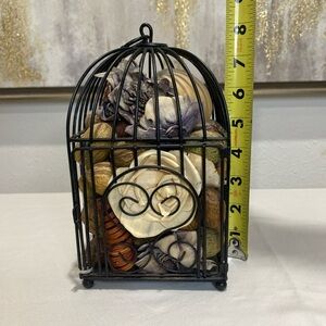 Decorative Black Wire Birdcage with Potpourri